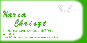 maria chriszt business card